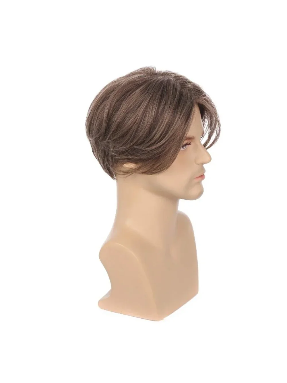 Men's Brown 1 Heat Resistant Synthetic Fiber Long Hair Retro Mullet Wigs